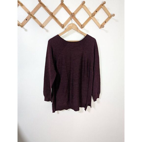 Maurice's Maroon Long Sleeve Button Detail Tunic Sweater - Size L - Picture 5 of 9